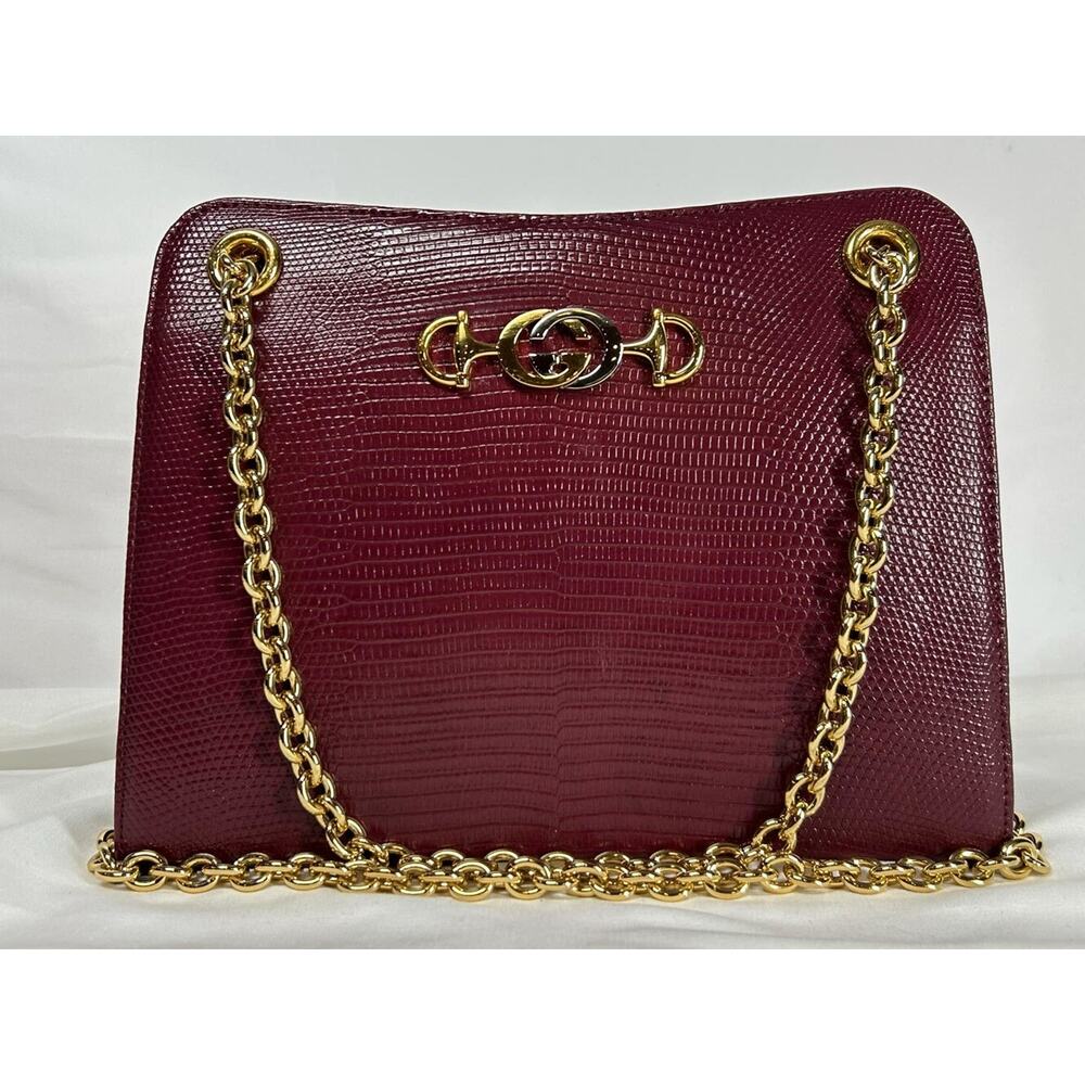 Gucci Zumi Framed Lizard Shoulder Bag 325231